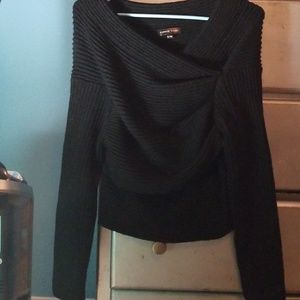 Black cross front sweater